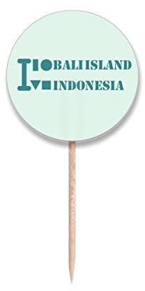 Bali Island indsia Art Deco Fashion Toothpick Flags Round Labels Party Decoration