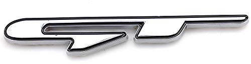 GT Emblem Metall Chrom Abzeichen Auto Kotflügel Kofferraumklappe Kurzes Logo SUV Coupé 3D Aufkleber Dekor (Silber)