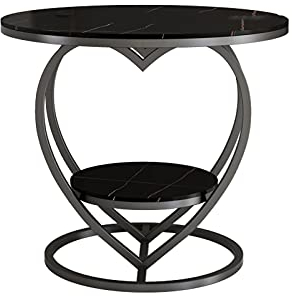 Sofa-Beistelltisch, Love, Kleiner Couchtisch, Beistelltisch, Wohnzimmer, Sofa, Ecktisch, runder Tisch, Nachttisch, Tabletttisch (weiß)