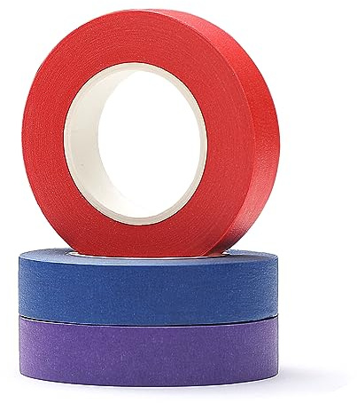 Rainbow Colour Masking Tape, 15MM x 20M Writable Low Tack Masking Tape | 3 Rolls Premium Painter's Masking Tape for Automotive, Indoor and Outdoor, For Multiple Surfaces