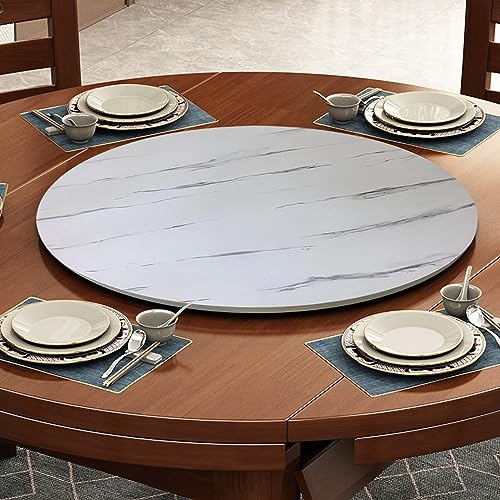 ESOYAWE 50 60 70 80 90 100 Cm Plateau Rotatif en Bois Rond pour La Table À Manger, 360° Rotation Silencieuse Antidérapant Plateau De Service, Grand Lazy Susan Plateau Tournante avec Roulement
