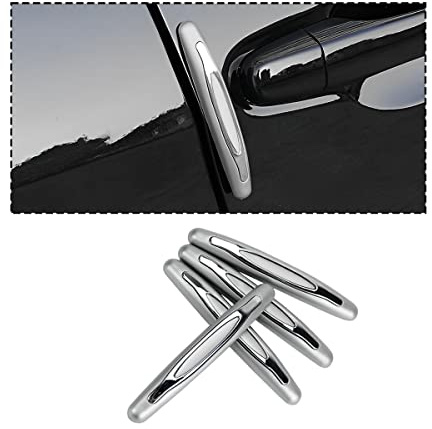JNNJ 4 Piezas Tira Protección Parachoques, Protectores De Puertas De Automóviles, Auto Rasguños Protector Anticolisión Guardias, Protectores De Borde Puerta Coche para Automóviles, Camión(Plata)