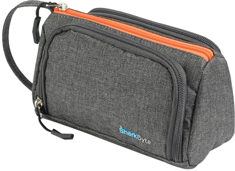 SharkByte Large Pencil Case Organiser, Big Capacity School & Classroom Stationery Storage Pouch with Compartments, Pencil Holder for Students, Study Supplies, Travel Accessories, Everyday Organisation