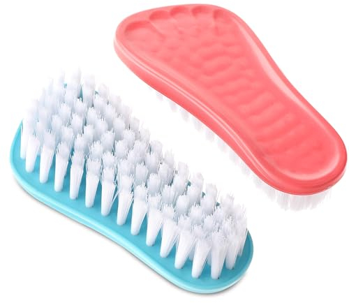 Andibro Handbürste Nagelbürste, 2 Stück Nylon steife Borsten Schrubber robuste Fingernagel Peeling Bürste Handschrubber Bürsten Fingernägel Zehen Reiniger für Männer Frauen Kinder Zuhause Büro Küche