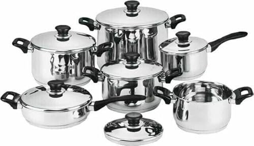 BATTERIA 12 PEZZI IN ACCIAIO INOX 18/10 DGBAVARIA LINEA FELICIA - VARI DIAMETRI