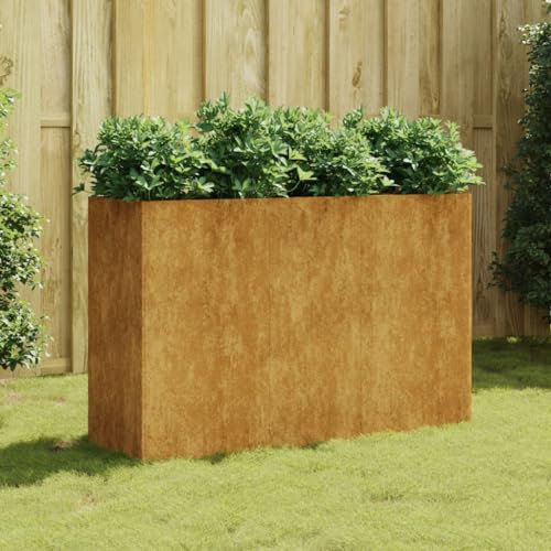 Chaduof Hochbeet 120x40x80 cm Cortenstahl, Palettenrahmen, Hochteich, Gemüsebeet, Kräuterregal Balkon, Blumenbeet, Kräuterspirale, Tomatenbeet, Pflanzhochbeet - 824526