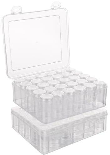 ZOFUN Lot de 2 × 30 Logements Boîtes de Rangement Pour Peinture Diamantée Paquets,Amovible en Plastique, Broderie à Compartimen,5d Outils de Croix de Conteneurs pour DIY Art Craft