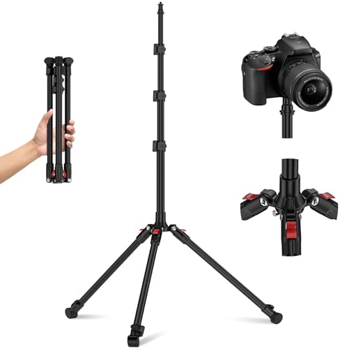 Anautin Extendable Light Stand Photography, 6.6ft/2m Light Tripod Stand for Travel, 13lb/6kg Heavy Duty Studio Lighting Stand for Continue Output Lighting, Flash, Strobe, Webcams, Camera, Softbox