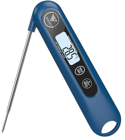 DOQAUS Grillthermometer Digitales Bratenthermometer Fleischthermometer Thermometer Kochen Küchenthermometer mit 3s Sofortiges Auslesen&Langer Sonde,für Braten,Kochen,Grillen,BBQ,Backen-Navyblau