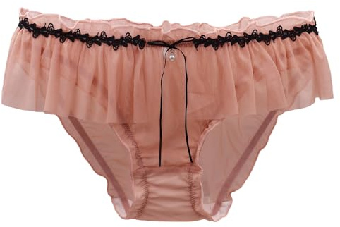 EasyTalk Women's Lace Knickers Cute Bow Panties Soft Breathable Stretch Tie Side Knickers for Women Ladies Full Briefs Seamless Thin Underwear Sissy Panties