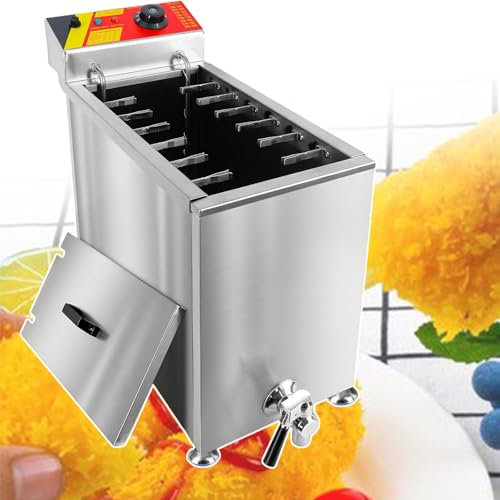 Korean Cheese Hot Dogs Sticks Frying Machine, Mozzarella Hot Dog Maker Machine, Corn Dog Deep Fryer Machine,220V