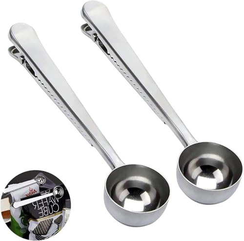 Dzxin Kaffeelöffel 2#,304 2-in-1 Edelstahl-Ständer Kaffeepulver-Messschaufeln Tamper Löffel Werkzeuge für Kaffeebohnenpresse Kaffeemahlen Pressen (1#)