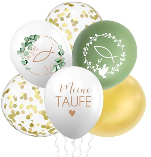 30 Stück Luftballons Taufe, Taufe Deko Mädchen Junge, Luftballons Kommunion Konfirmation, Meine taufe Ballon