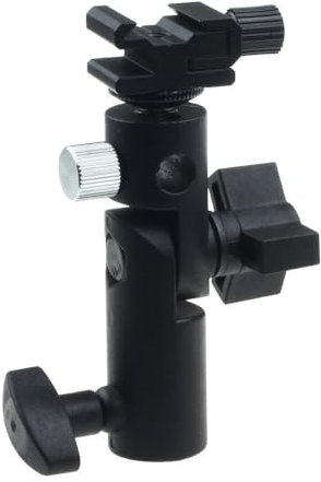 2 Stück - blitzschuh adapter - kamera blitz halterung - Metall - Blitzschuh E - Typ - 180° Neigungswinkel - Mit 1/4 Zoll und 3/8 Zoll Schraube - Für Canon Nikon Olympus Blitzgeräte