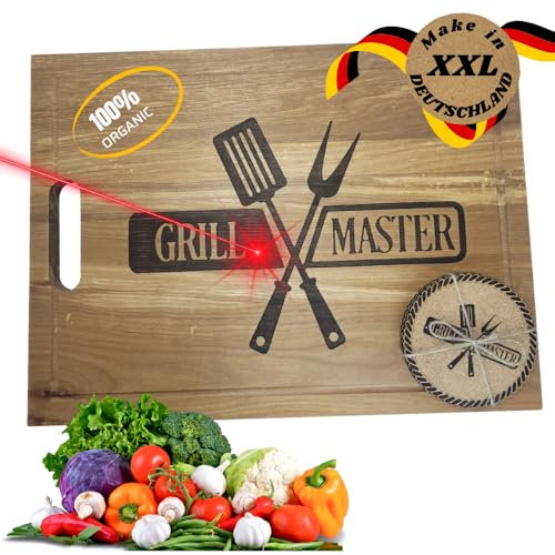 Generisch Planche à découper en bois de bouleau avec gravure personnalisée - Planche de cuisine - 40 x 30 x 1,8 cm - Planche de service en bois avec gravure au choix
