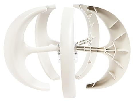 CHIMHOON 600W 12V Lantern Windgenerator, Windrad Turbine Rot 5 Blade, Windkraftanlage, Lantern Wind Turbine Generator mit Controller, Windturbinengenerator, Vertikale Windturbine