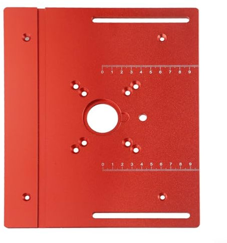 Piastra di inserimento regolabile per fresa adatta per vari router elettrici (rosso)