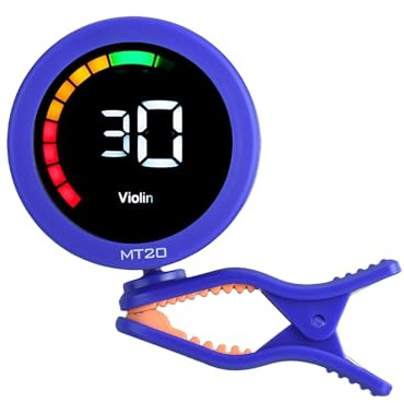 Dilwe Chromatischer Clip auf Gitarrentuner mit Farbbildschirm, 360 ° -rotierbarer Tuner für Bass Violin Ukulele (BLUE)