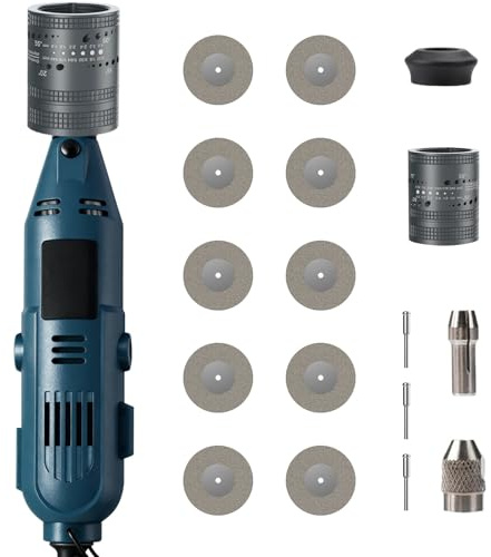 Ponceuse à électrodes 260 W pour soudage TIG, 6 tailles, 8 angles | Kit d'affûtage à électrodes en tungstène pour soudage, Meuleuse TIG avec bloc de ponçage plat.10 roues diamantées.3 mandrins