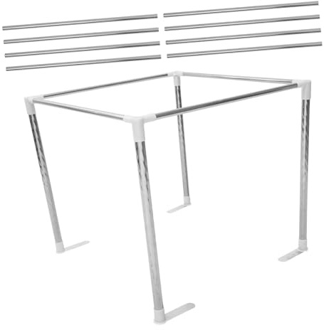 TOBBOMEY Metall Betthimmel Rahmen Aus Edelstahl 25mm Stabiler Moskitonetz Halter Für 1,5m Bett Einfach Montierbare Baldachinstangen Für Schlafzimmer