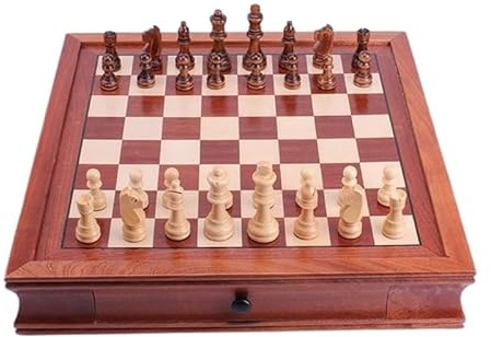 Chess Games Redwood Chess Set International Magnetic Chessman Portable Travel Chessboard Classic Chess Box Drawer Dedicated Gifts(32 * 32cm)
