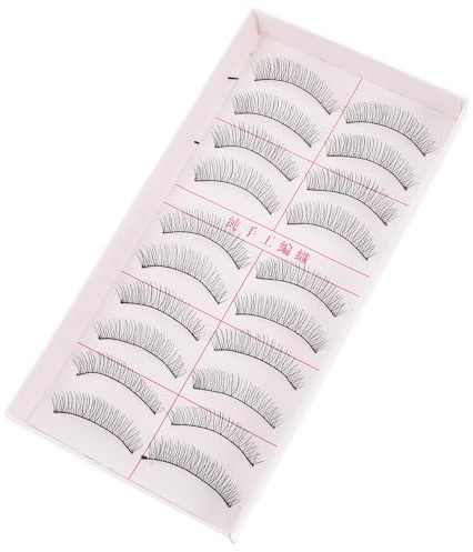 Pestañas Postizas 217 Negras Hechas a Mano de Fibra Sintética | 10 Pares, Efecto Voluminoso y Engrosante, para Uso Doméstico y Profesional