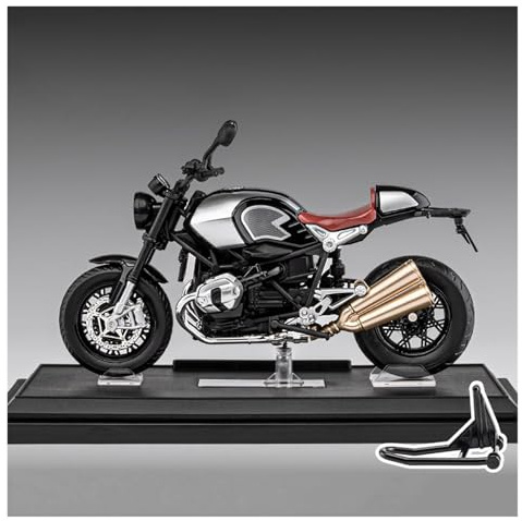 1:12 För R NineT RnineT Motorcykelmodell I Legering Simuleringsfordon Motorcykelsamling(Svart)