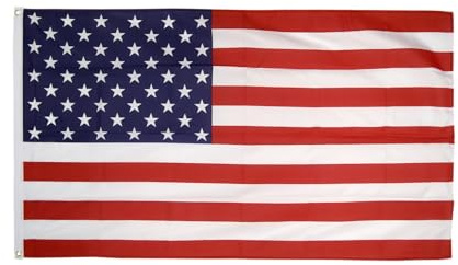 Flaggenfritze® USA Flagge 60 x 90 cm, kompakte amerikanische Nationalfahne mit 2 Metallösen für Fußballabende, Balkon und Deko + Gratis Sticker