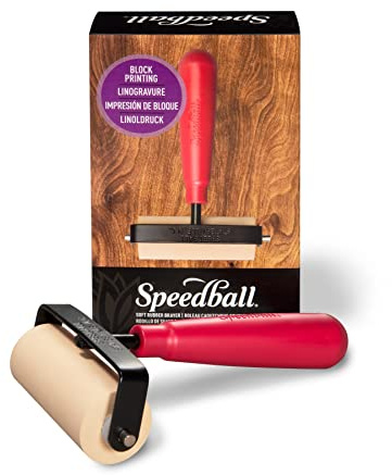 Speedball Soft Rubber Brayer, 3-Inch - Printmaking Roller Tool for Gel & Block Printing and Crafting - Made in USA