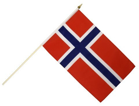Flaggenfritze Stockflagge Norwegen - 30 x 45 cm