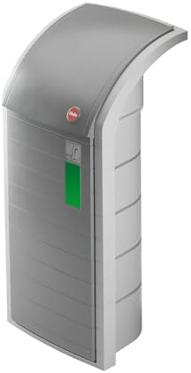 Hailo ProfiLine WSB Design XXXL Wertstoffsammler - schlagbeständiger 120 Liter Wertstoffbehälter für Gewerbe und Industrie - mit Stabiler Müllsackhalterung und extra großer Einwurfklappe - Staubgrau | Volumen 120 l, Einwurfklappe, grau
