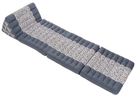 Design Thaikissen Dreieckskissen mit Baumwollbezug und Füllung aus Kapok grau