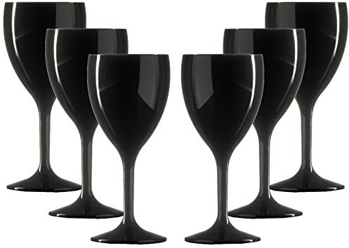 Virtually Glass Set di Bicchieri da Vino RB, infrangibili, riutilizzabili, in policarbonato (300 ml a Bordo Altezza 17 cm, Diametro Massimo 7,2 cm), Alternativa realistica al Vetro