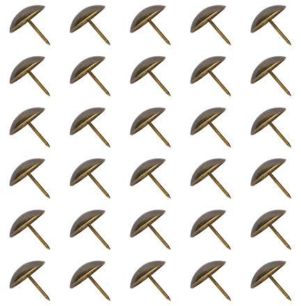 Chiodi per tappezzeria 30 Pezzi, puntali ispessiti a Testa Tonda retrò Chiodi zigrinati 25-37 mm for sedie divani tendaggi Decorativi Interni arredo casa Fai da Te