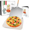 Joeji's Kitchen Pierre pour Pizza & Pelle en aluminium pour Pizza - Pierre a pizza barbecue Pierre pour cuisson croustillante adaptée pour four et grill