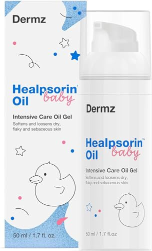 Dermz Healpsorin Beruhigendes Babyöl-Gel. Milchschorf-Behandlung. Leichte Absorption ohne fettige Rückstände. Befeuchten, revitalisieren und verbessern Sie die Hautbarriere. Babyöl für trockene Haut