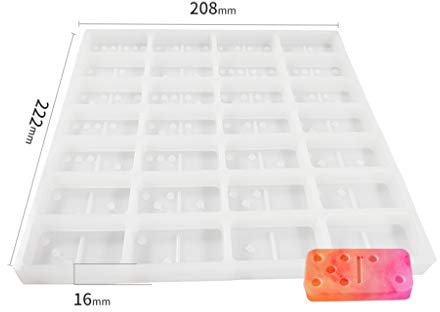 Moule de Domino Professionnel en Silicone - Géant pour Résine Époxy - 28 Moules à Bijoux