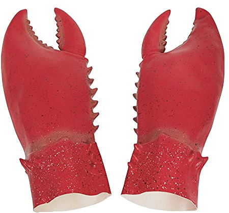 NICEYEA 13.8 Inch Latex Crab Claws Gloves Lobster Gloves Novelty Crab Hand Gloves Lobster Props Halloween Toys Animal Cosplay Costume Accessory