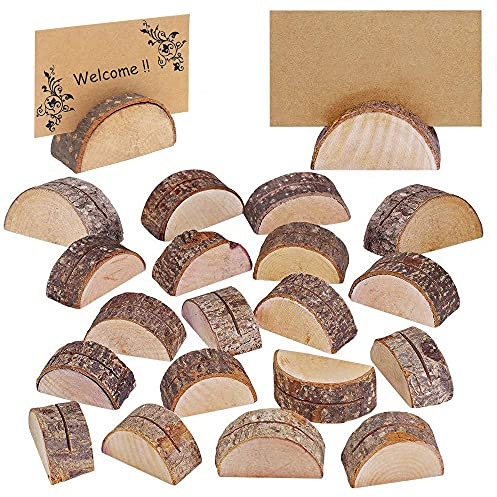 30 Piezas Soporte Madera Fotos,Soporte Número Madera,Soportes De Madera Portatarjetas,Tarjetero Rústico Para Mesa,Se Utiliza Para Cumpleaños,Bodas y Otros Eventos,Puede Poner Fotos,Tarjetas