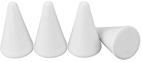 FINGERINSPIRE 4er-Set Porzellan Ringhalter Tower Weiß Keramik Kegel Form Dekorative Display Stand für Schmuck Display Porzellan Ring Einstellung für Schmuck Hochzeit Ring (3x5cm)