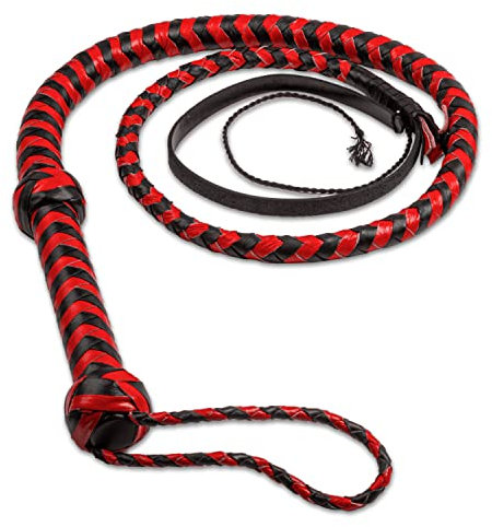 Frusta Indiana Jones realizzata in manico forte e ben bilanciato per suoni screpolati, 1,2 m, 1,8 m, 8 m in 8 trecce e 3,5 m in 12 trecce con 5 cracker extra in più opzioni di colore.