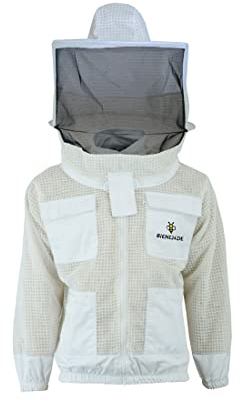 Imkerjacke Premium mit Atmungsnetz S M L XL XXL Atmungsaktiv Stichfest Leicht Imkerei Bienen Insekten Insektenstiche, XL · weiß