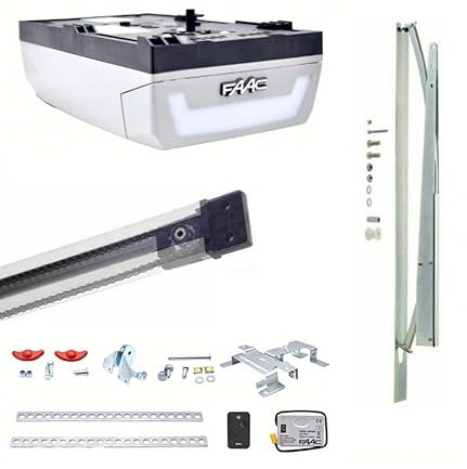 FAAC DOLPHIN KIT D600 Automazione Porta Garage Basculante - Guida a Cinghia, per Porte a Contrappesi, Corsa 2.6 Metri