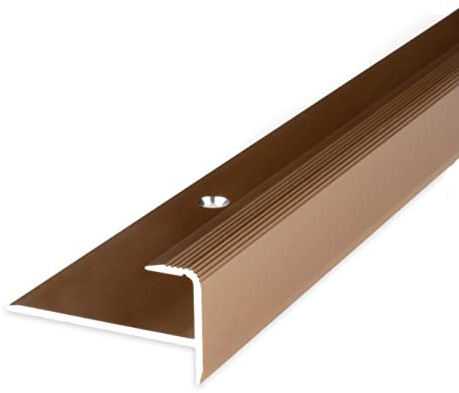 PROVISTON | Einschubprofil | Aluminium eloxiert | Bronze Hell | Breite 37 mm | Höhe 10.3 mm | Länge 1000 mm | Gebohrt | Abschlussprofil | Einfassprofil | Abschlussleiste | Bodenprofil | 1 Stück