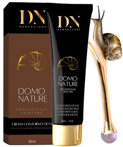Crema Borse e Occhiaie, Contorno Occhi Antirughe Istantaneo con Bava di Lumaca, Acido Ialuronico, per Uomo Donna, Domonature, 30ML