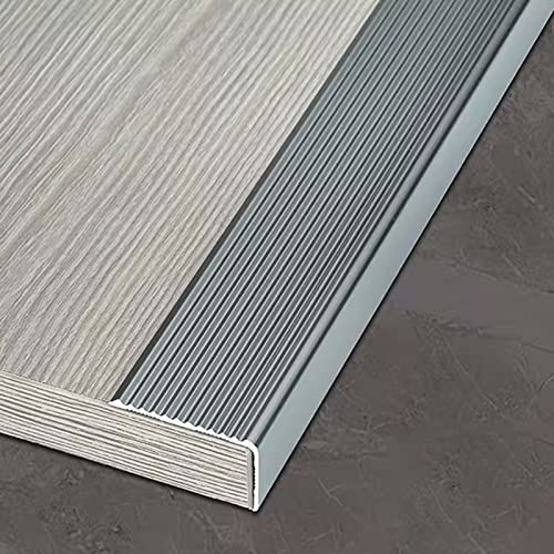 Treppenkantenprofil Antirutsch Treppe 1m Treppenkante Leiste Schwarz Gold Silber Grau, Rutschfester Aluminium-Treppenschutz Für Laminat, Vinylböden Und Fliesen, Türschwellen-Übergangsleiste ( Color :