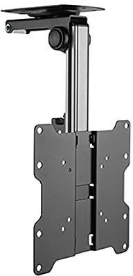 GGZONE Meuble TV d'angle Moderne Support TV Pliable pour Plafond 17-37 Support TV avec Rotation inclinable Base de Montage TV Fixe au Plafond avec Max Vesa 200 x 200 mm, Peut contenir