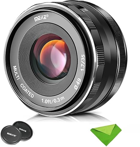Meike 35mm F1.7 M43-Mount Objectif à Mise au Point Manuelle à Grande Ouverture Compatible avec Panasonic Olympus M43-Mount Appareils Photo GH4 GH5 GH6