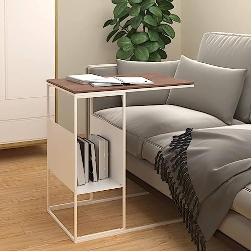 CIADAZ Beistelltisch Weiß 55x36x59,5 cm Holzwerkstoff, Kleiner Tisch, Sofatisch, Side Table, Laptop Tisch, Pflanzenhocker, Druckertisch, Telefontisch, Sofa Table, Tabletttisch