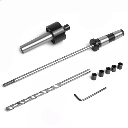 BMWOOD PM-002/MT2 Pen Mandrel Kit with 5pc Bush, 7mm Drill Bit and Mandrel Saver, MT2 for Woodturning.